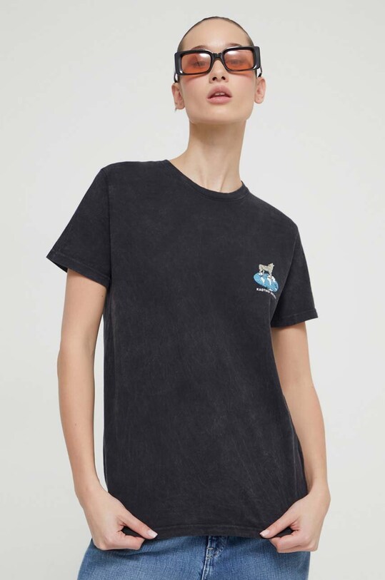 Îmbrăcăminte Kaotiko tricou din bumbac AK025.01.G002 negru