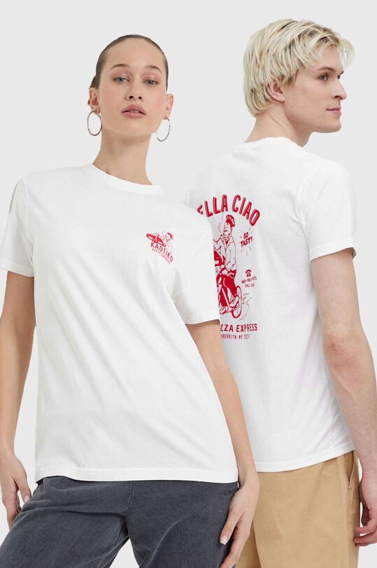 Kaotiko tricou din bumbac print alb AJ044.01.G002