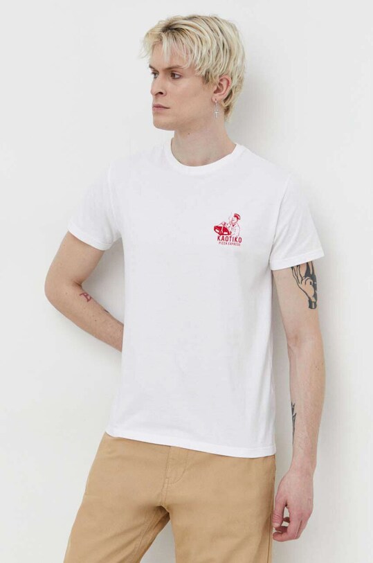 Kaotiko tricou din bumbac AJ044.01.G002 alb SS24