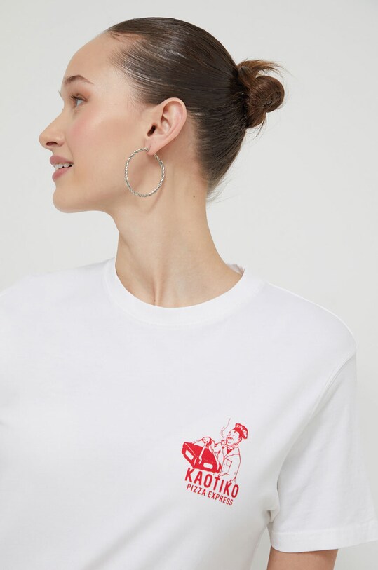 Kaotiko tricou din bumbac alb AJ044.01.G002
