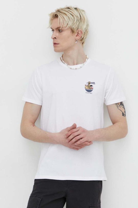 Bombažna kratka majica Kaotiko AK016.01.G002 bela SS24