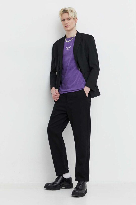 Bavlnené tričko Kaotiko fialová AJ048.02.G002