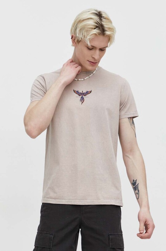 Kaotiko tricou din bumbac AL015.02.G002 bej SS24