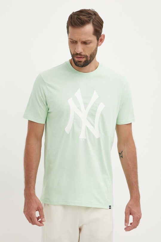 Βαμβακερό μπλουζάκι 47 brand MLB New York Yankees BB017TEMIME617763B0 πράσινο SS24