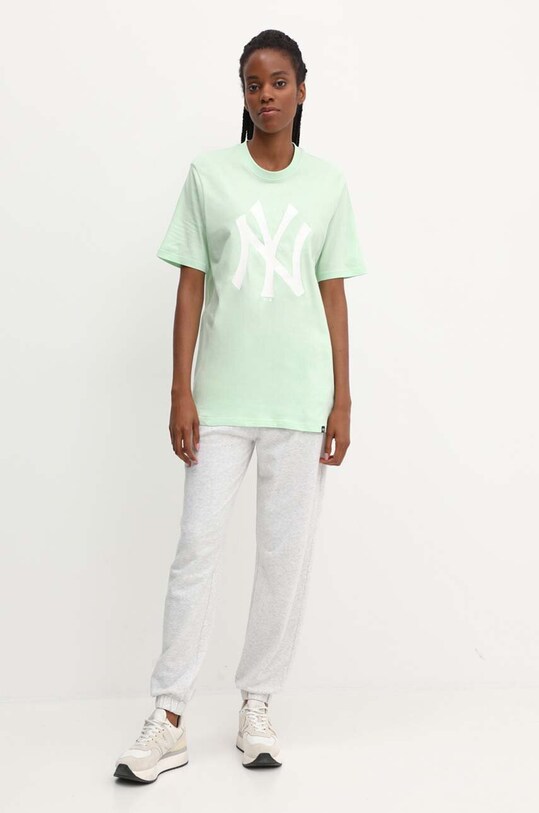 Βαμβακερό μπλουζάκι 47 brand MLB New York Yankees πράσινο BB017TEMIME617763B0