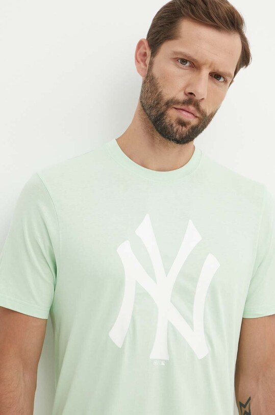 Βαμβακερό μπλουζάκι 47 brand MLB New York Yankees BB017TEMIME617763B0 πράσινο