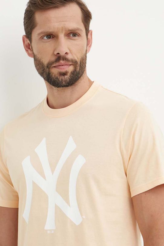47 brand tricou din bumbac MLB New York Yankees BB017TEMIME617760AF portocaliu