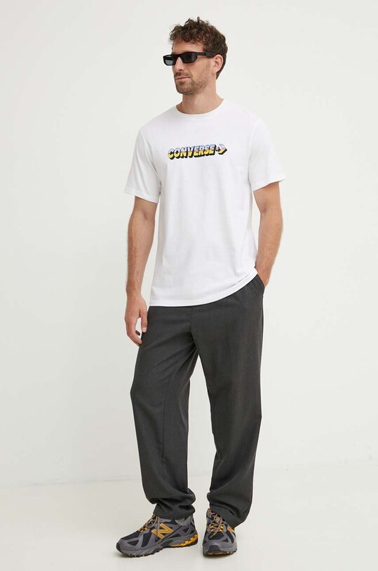 Хлопковая футболка Converse белый 10026416.A02