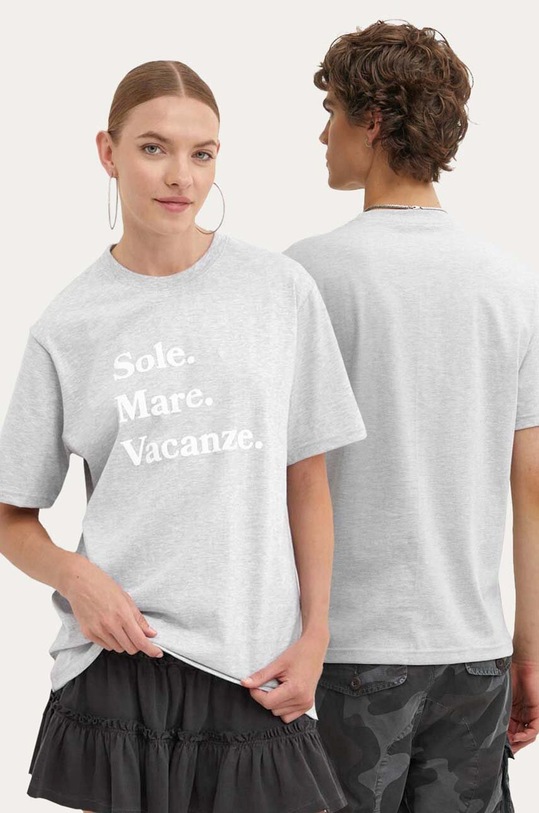 Drivemebikini tricou Sole Mare Vacanze print gri 2022.DRV.023.GR