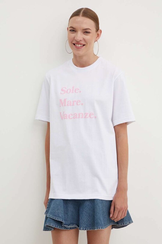Bavlnené tričko Drivemebikini Sole Mare Vacanze 2020.DRV.023.WHP