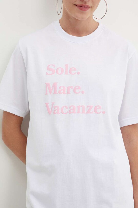 Drivemebikini tricou din bumbac Sole Mare Vacanze 2020.DRV.023.WHP