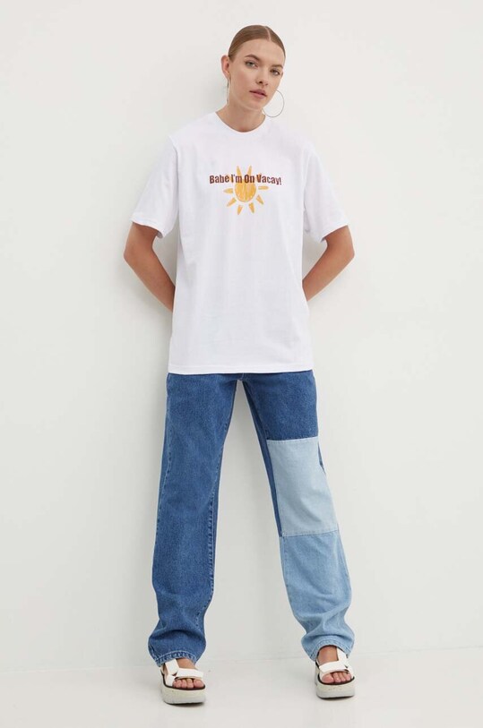 Odzież Drivemebikini t-shirt bawełniany On Vacay 2024.DRV.027.WHB biały
