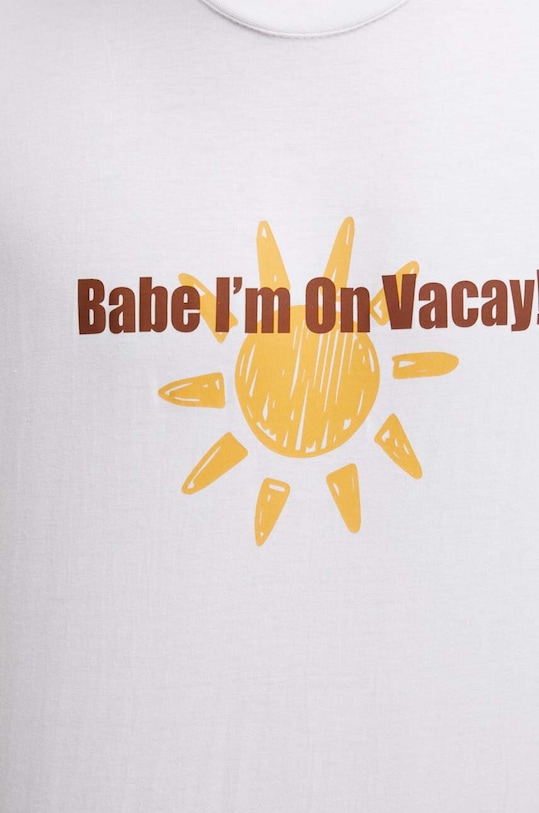 Drivemebikini tricou din bumbac On Vacay 2024.DRV.027.WHB