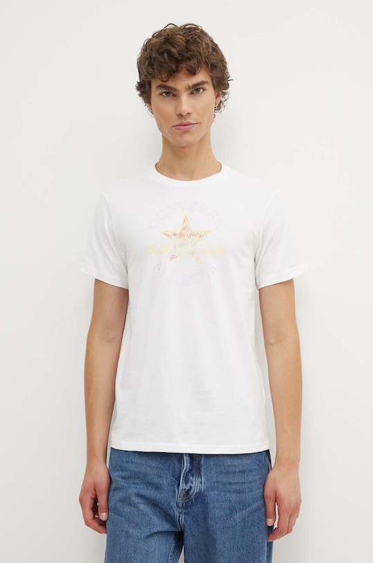 Бавовняна футболка Converse бежевий 10026362.A01