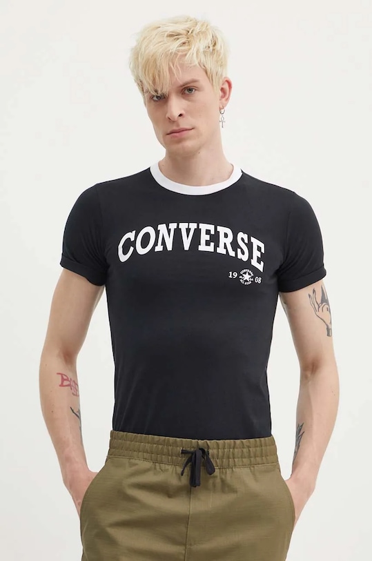 Converse tricou din bumbac 10026365.A02 negru SS24