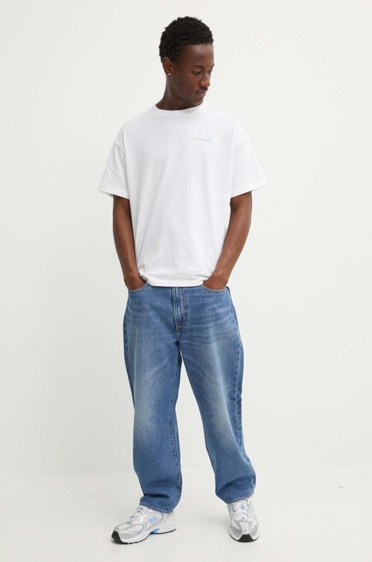 Βαμβακερό μπλουζάκι Converse 10027149.A01 λευκό