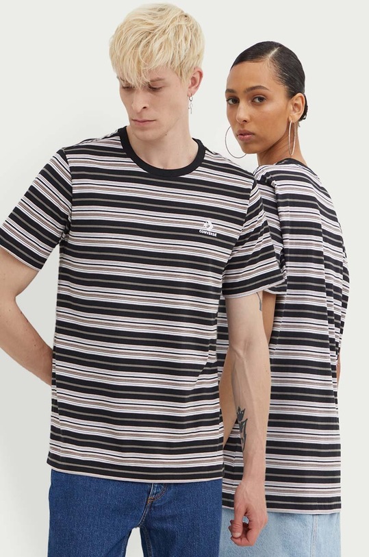 Бавовняна футболка Converse бавовна чорний 10027159.A01