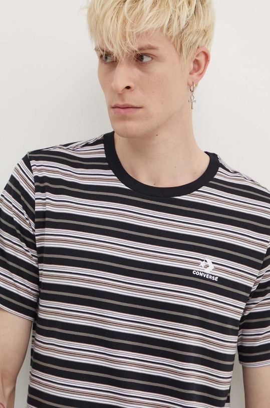 Бавовняна футболка Converse 10027159.A01 чорний SS24