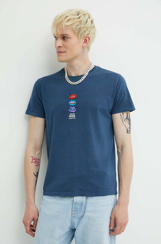 Kaotiko t-shirt bawełniany turkusowy AL106.02.G002