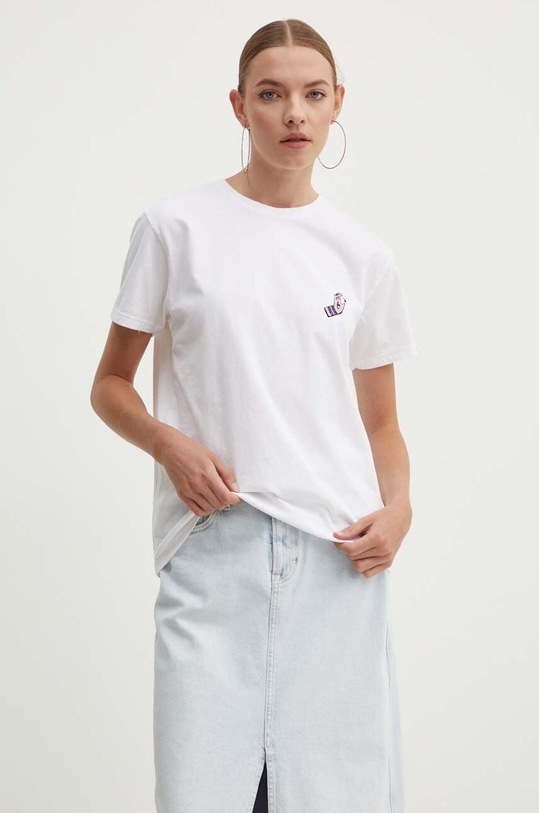 Bavlněné tričko Kaotiko AL108.01.G002 bílá