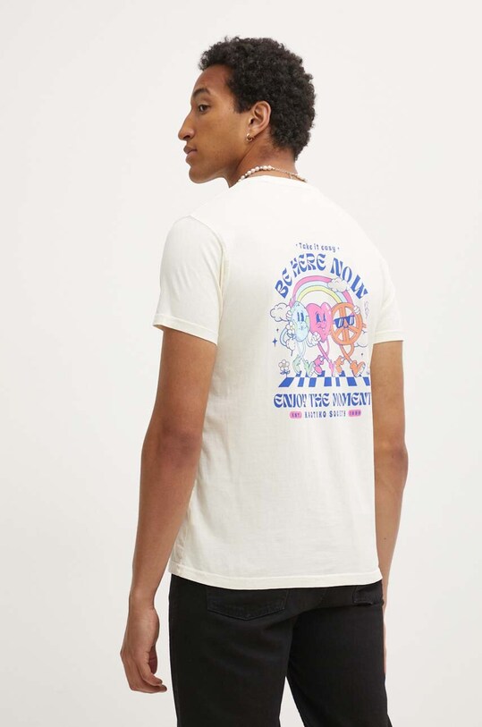 Oblečenie Bavlnené tričko Kaotiko AM008.01.G002 béžová