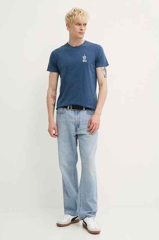 Βαμβακερό μπλουζάκι Kaotiko μπλε AM010.01.G002