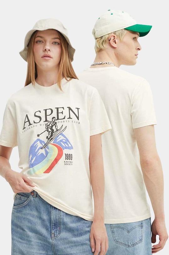 Бавовняна футболка Kaotiko бавовна бежевий AN007.01.G002