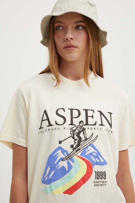 Odzież Kaotiko t-shirt bawełniany AN007.01.G002 beżowy