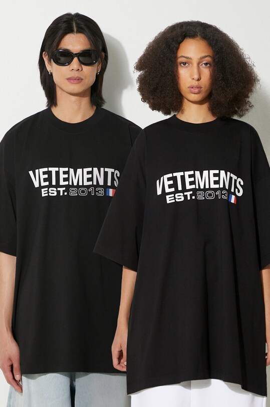VETEMENTS t-shirt bawełniany Flag Logo T-Shirt