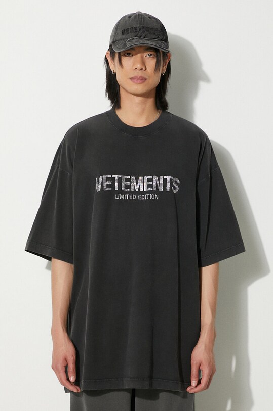 VETEMENTS cotton t-shirt Crystal Limited Edition T-Shirt cotton black UE64TR830B