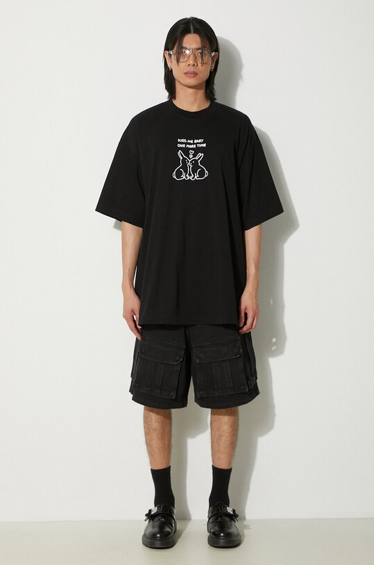 Clothing VETEMENTS cotton t-shirt Kissing Bunnies UE64TR240B black