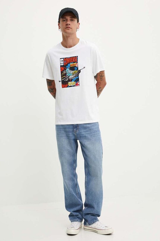 Converse t-shirt in cotone bianco 10026425.A02
