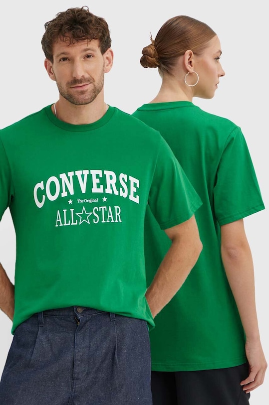Converse t-shirt bawełniany nadruk zielony 10026458.A01