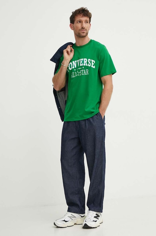 Converse t-shirt bawełniany 10026458.A01 zielony SS24