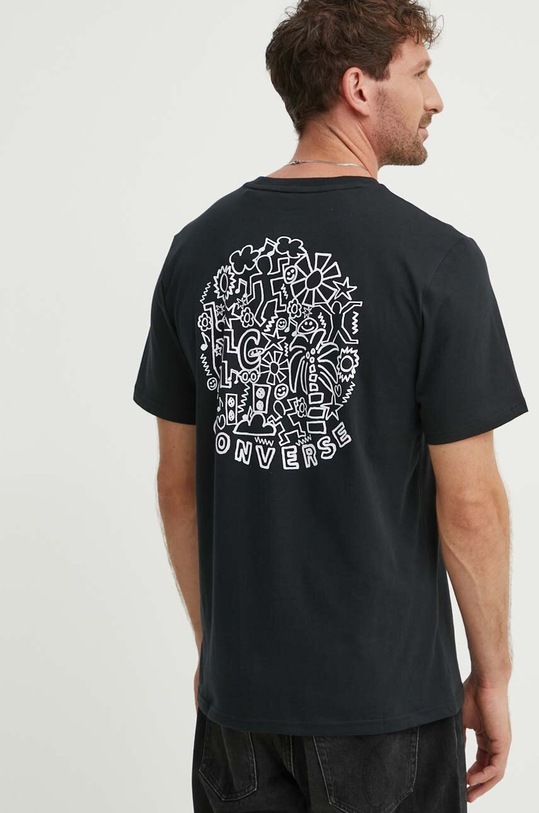 Converse t-shirt bawełniany czarny 10027155.A01
