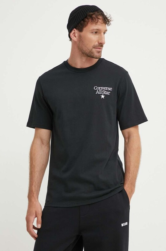 Converse tricou din bumbac 10026461.A01 negru SS24