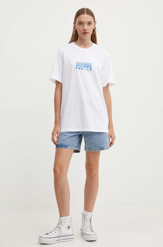 Odzież Converse t-shirt bawełniany 10026440.A02 biały