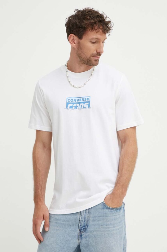 Converse t-shirt bawełniany biały 10026440.A02