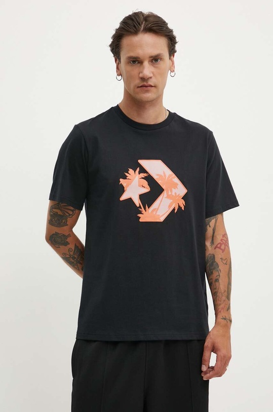 Converse tricou din bumbac print negru 10026417.A01