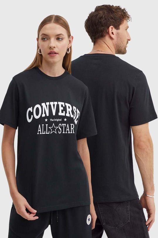 Converse t-shirt bawełniany nadruk czarny 10026458.A03