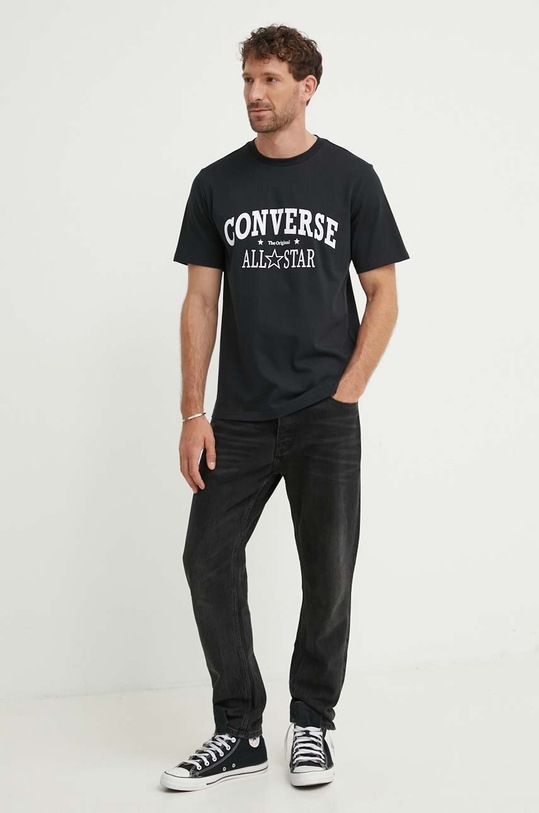 Converse t-shirt bawełniany 10026458.A03 czarny SS24