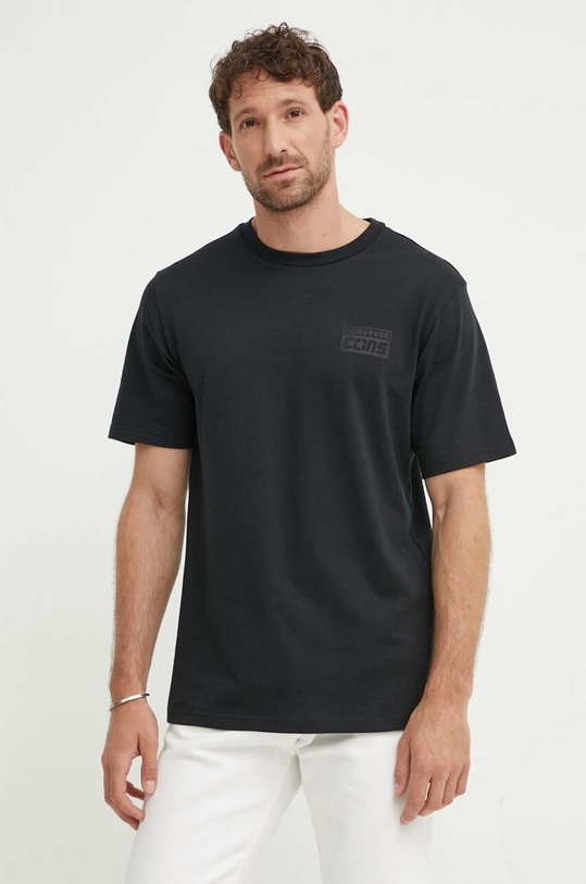 Converse t-shirt bawełniany 10021134.A28 czarny SS24
