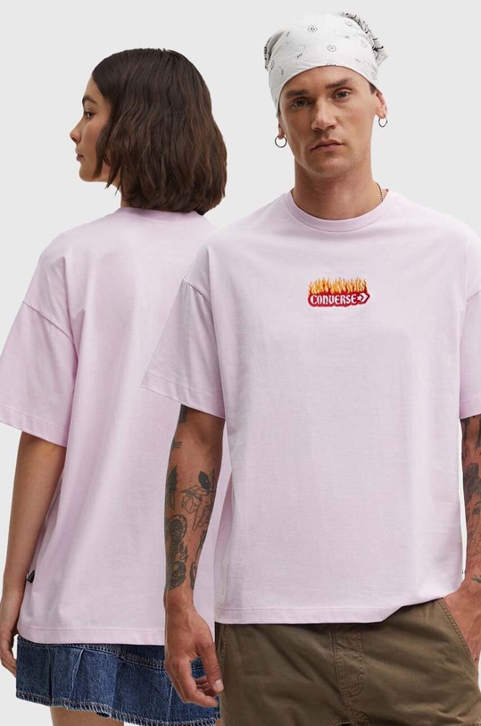 Converse tricou din bumbac imprimeu roz 10026466.A03