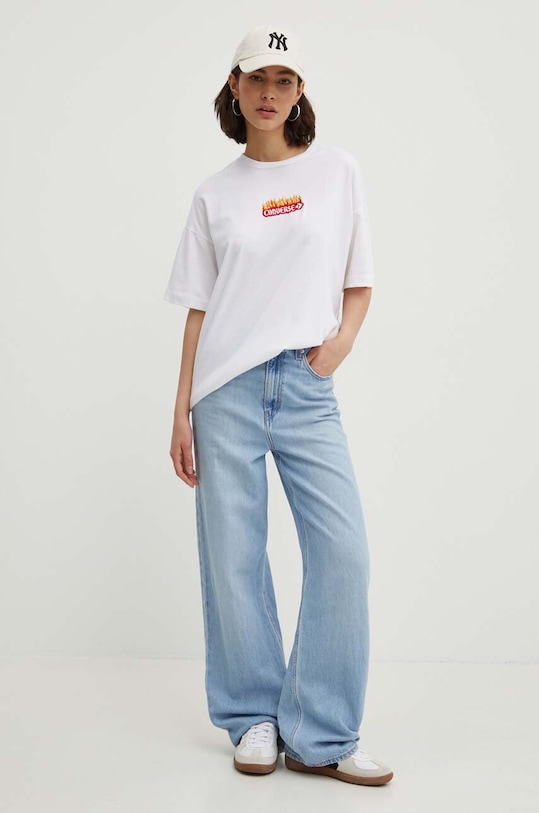 Îmbrăcăminte Converse tricou din bumbac 10026466.A01 alb