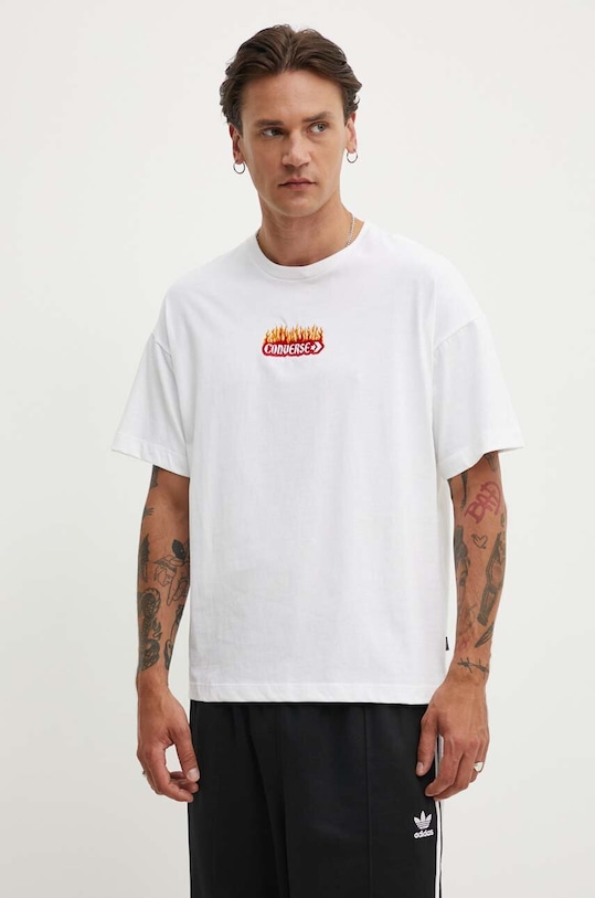 Converse tricou din bumbac alb 10026466.A01