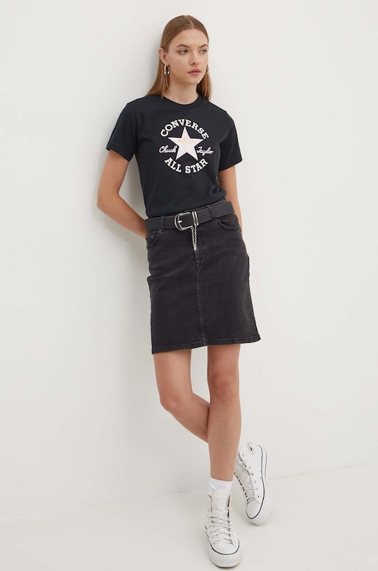 Converse t-shirt bawełniany 10026362.A02 czarny SS24