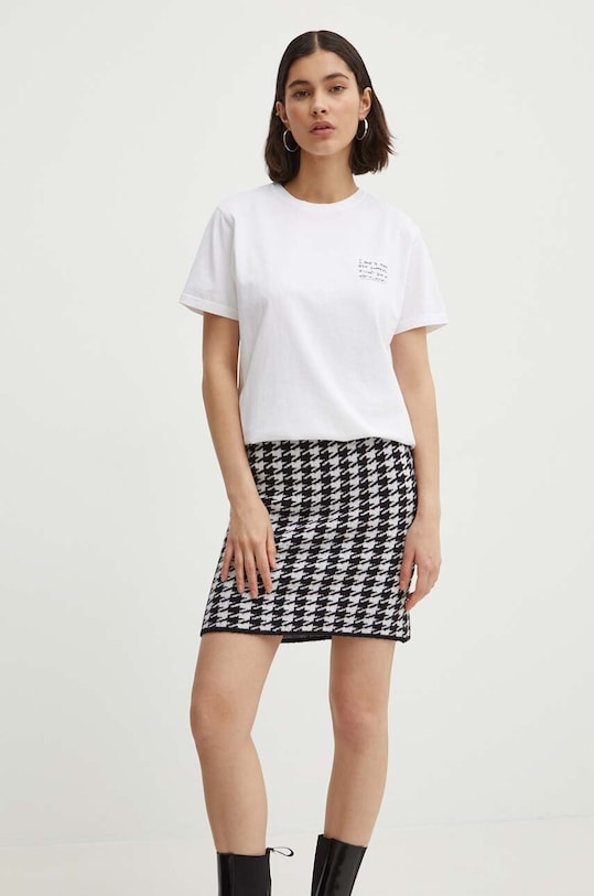 Bavlněné tričko Kaotiko AN018.01.G002 bílá