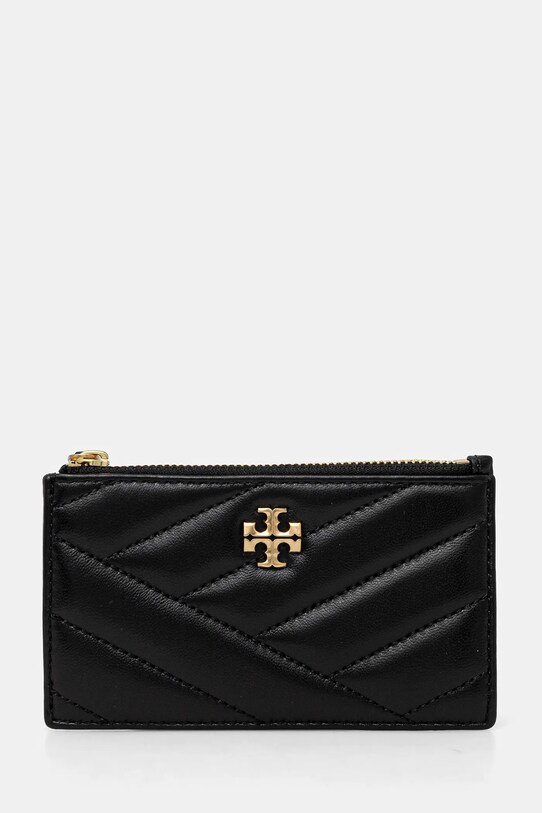 Шкіряний гаманець Tory Burch Kira лицьова шкіра чорний 156556.001