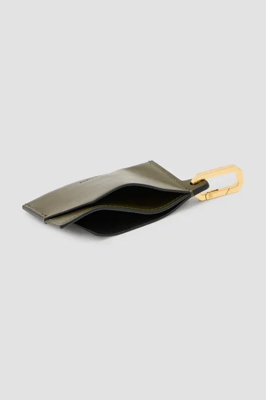 AllSaints etui na karty skórzane HEX CARDHOLDER zielony W398XB