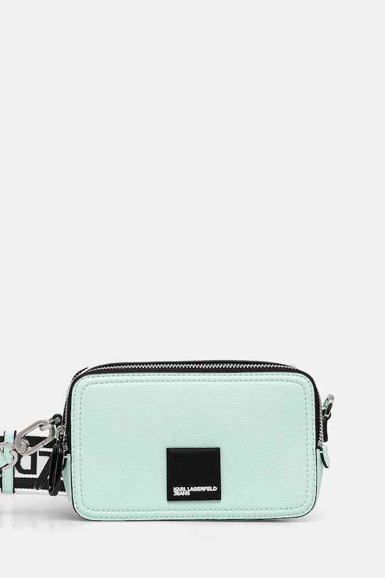 Τσάντα Karl Lagerfeld Jeans απομίμηση λείου δέρματος τιρκουάζ A1W30001